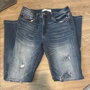 KanCan Skinny Jeans Distressed Casual With Animal Print